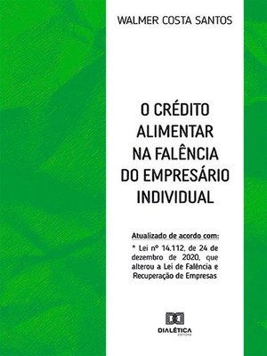 cover image of O crédito alimentar na falência do empresário individual